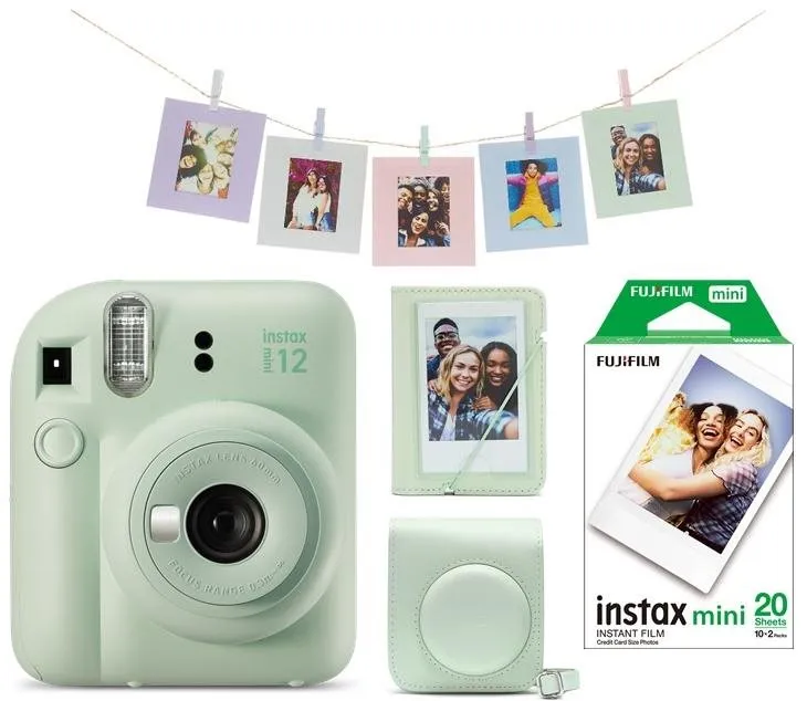 Instantný fotoaparát Fujifilm Instax Mini 12 Green + Mini 12 ACC kit + 2x10 film