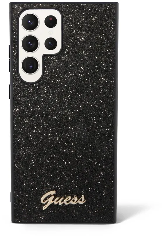 Kryt pre mobil Guess PC/TPU Glitter Flakes Metal Logo Zadný Kryt pre Samsung Galaxy S24 Ultra Black