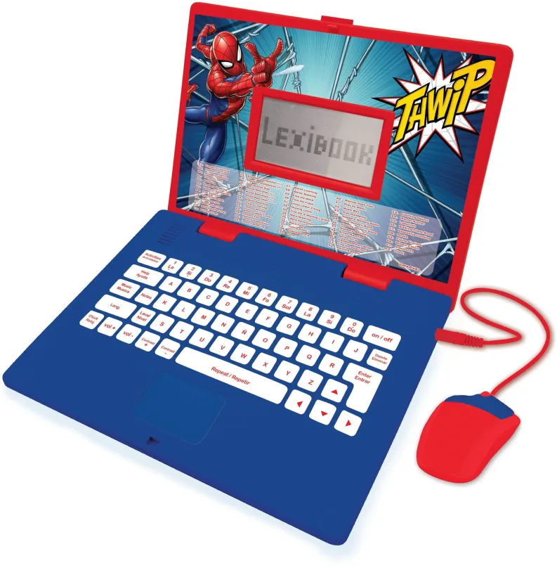 Detský notebook Lexibook Spiderman Dvojjazyčný vzdelávací notebook čeština/angličtina, 124 aktivít