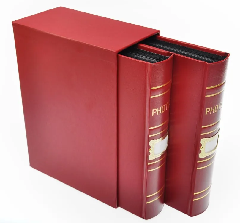 Fotoalbum KPH 400 Old box červené, zasúvacie, pre fotografie s rozmermi 10 × 15 cm, pre