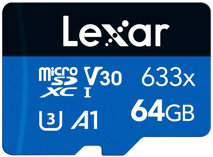 Lexar pamäťová karta 64GB High-Performance 633x microSDXC™ UHS-I, (čítanie/zápis: 100/45MB/s) C10 A1 V30 U3