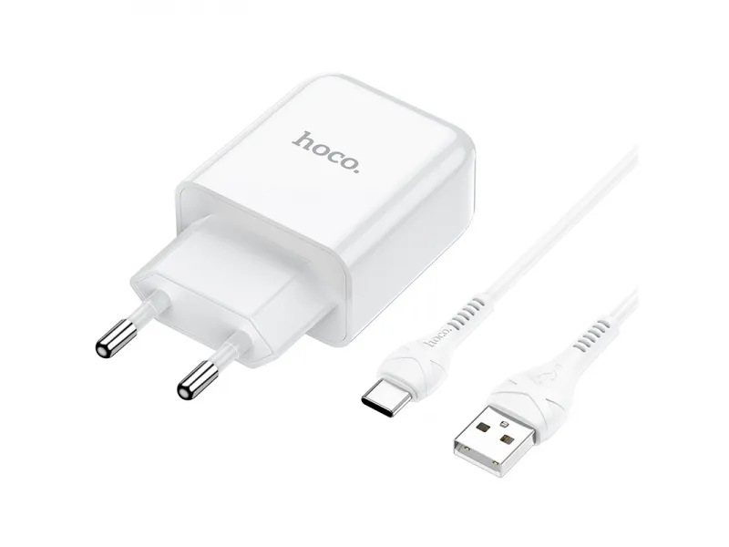 Hoco set adaptéra s USB portom as káblom USB-C 1m N2 Vigour biela