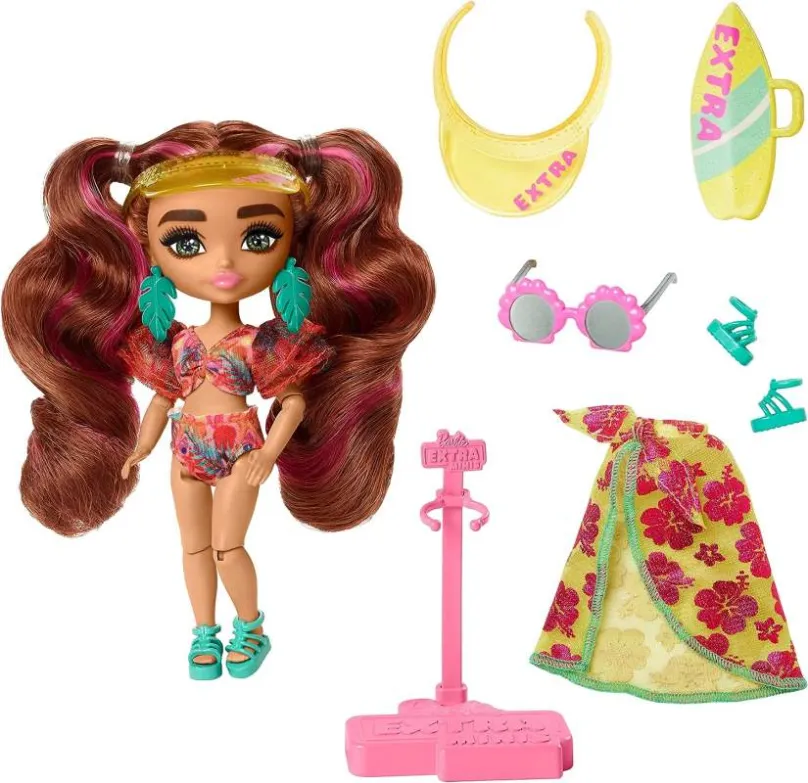 Mattel Barbie ® Extra minis ™ v plážovom oblečku, HPB18