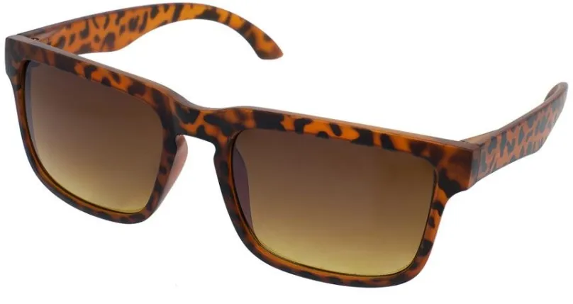 Slnečné okuliare OEM Hranaté slnečné okuliare hranaté Gear žíhané oranžové obrúčky priehľadné hnedé sklá