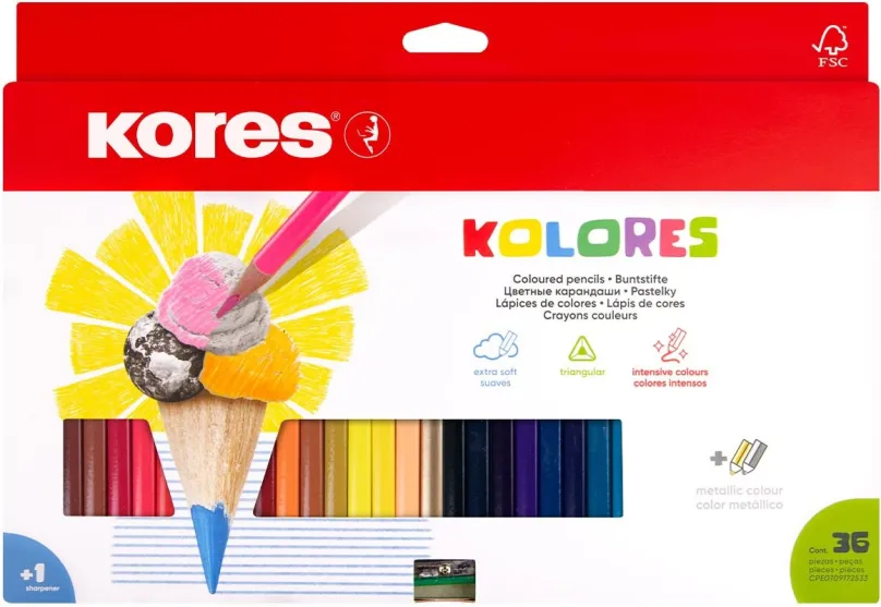 Pastelky KORES KOLORES 36 farieb