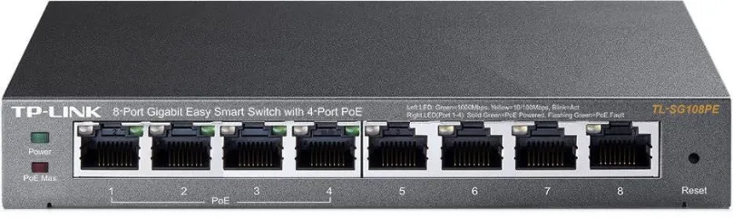 Switch TP-Link TL-SG108PE, 8x RJ-45, 8x 10/100/1000Base-T, L2, PoE (Power over Ethernet),