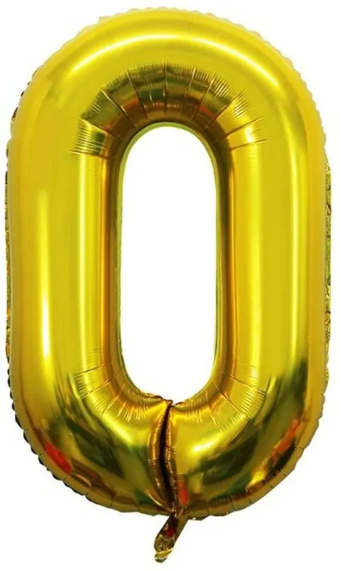 Balóniky Atomia fóliový balón narodeninové číslo 0, zlatý 46 cm