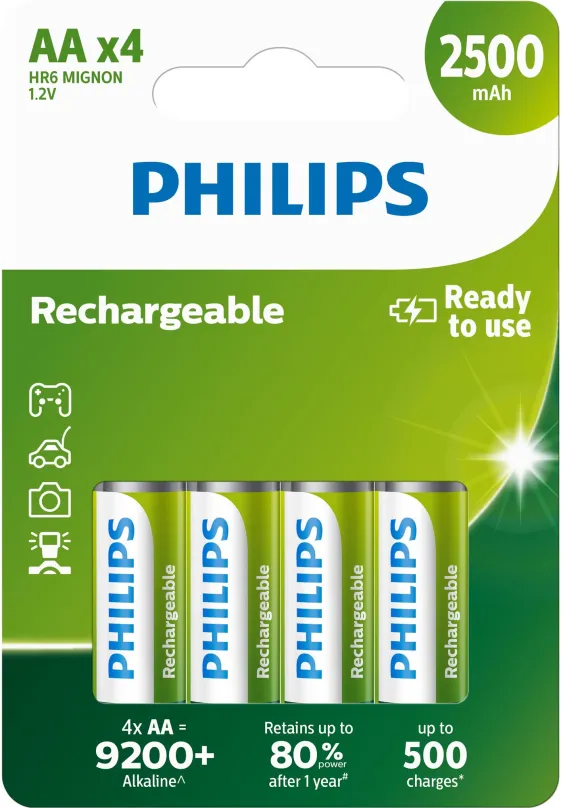 Batéria Philips R6B4RTU25 4 ks v balení