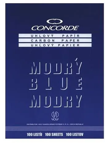 Kopírovací papier CONCORDE uhlový, A4, 25 listov, modrý