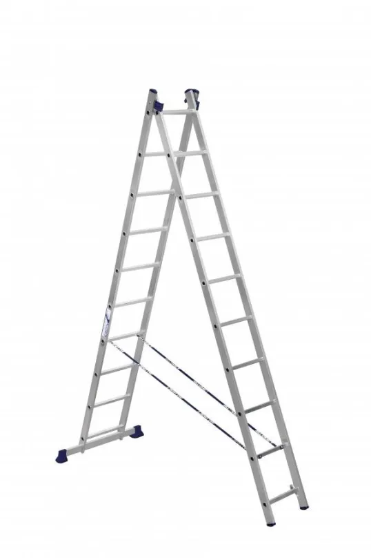 Rebrík Alumet, univerzálny 2-dielny rebrík, 2x10 priečok, 33 x 281 cm, max. 150 kg