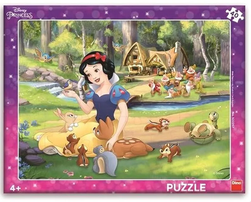 Puzzle Dino Snehulienka a zvieratká 40 doskové puzzle