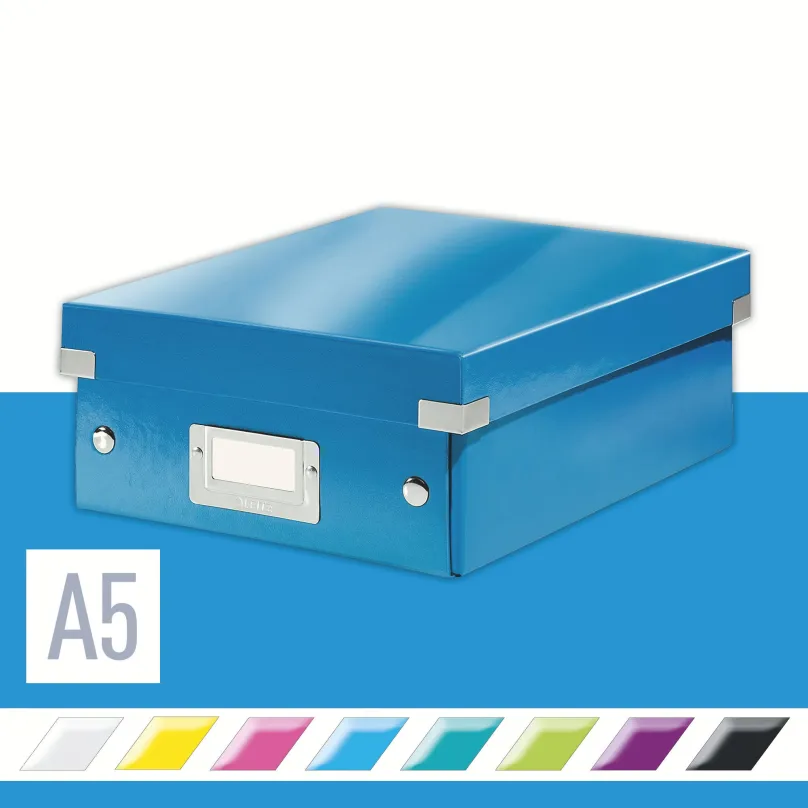 Archivačná krabica LEITZ WOW Click & Store A5 22 x 10 x 28.2 cm, modrá