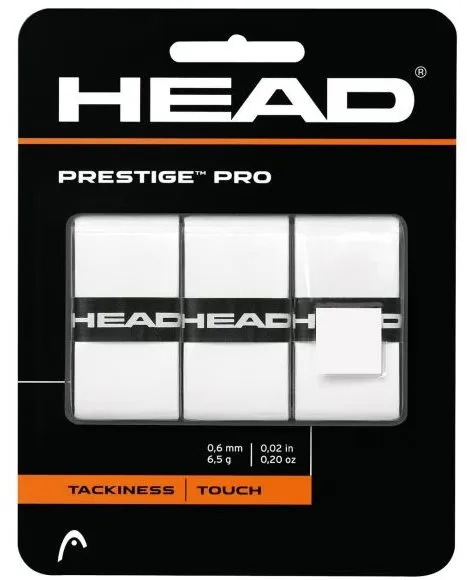 Omotávka na raketu Head Prestige Pro 3ks white, vrchná omotávka, s hrúbkou 0,6 mm, z poly