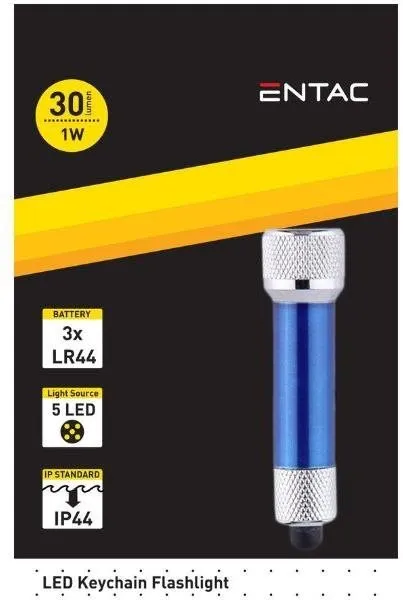 LED svietidlo Entac LED svietidlo na kľúče 1W hliník modrá