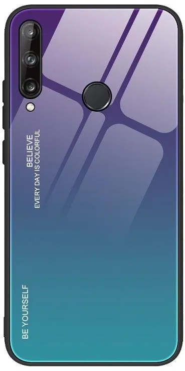 Kryt na mobil Gradient Glass plastový kryt na Huawei P40 Lite E, modrý/fialový, pre Huawei