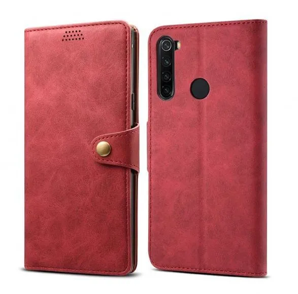 Puzdro na mobil Lenuo Leather pre Xiaomi Redmi Note 8, červené
