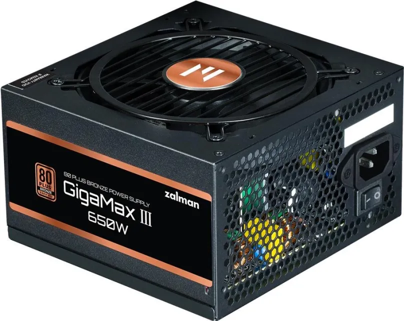 Počítačový zdroj Zalman GigaMax III 650W, 650W, ATX, 80 PLUS Bronzia, účinnosť 88%, 2 ks P