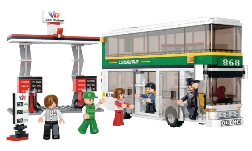 Sluban stavebnice Dvojposchodový Autobus, 403 dielikov (kompatibilný s LEGO)