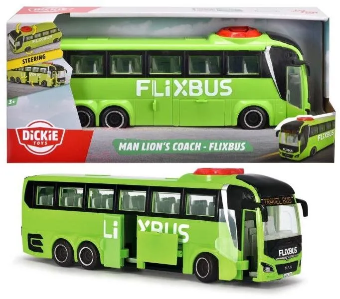 Auto Dickie Autobus Man Flixbus, vhodné pre deti od 3 rokov, dĺžka autíčka je 26,5 cm