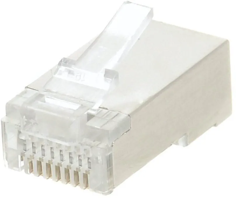 Konektor Datacom 10-pack, RJ45, CAT5E, STP, 8p8c, tienený, neskladaný, na lícne (lanko)