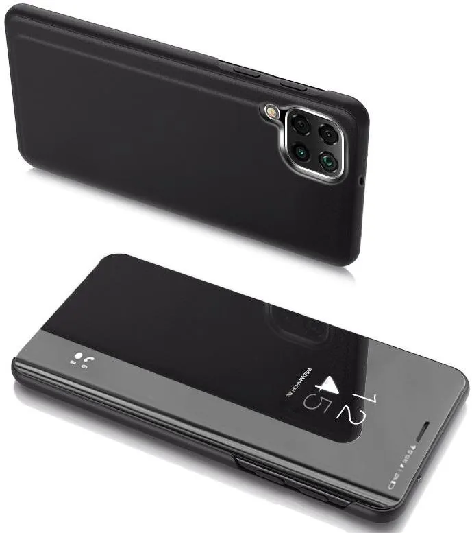 Puzdro na mobil Clear View knižkové puzdro na Samsung Galaxy A22 5G, čierne