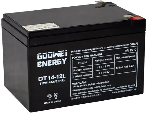 Trakčné batérie GOOWEI ENERGY OTL14-12, batérie 12V, 14Ah, DEEP CYCLE