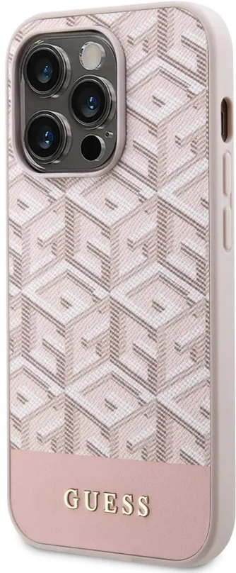 Kryt na mobil Guess PU G Cube MagSafe Kompatibilný Zadný Kryt pre iPhone 13 Pre Pink