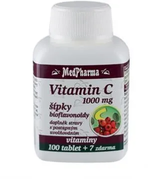 Vitamín C MedPharma Vitamín C 1000 mg so šípkami, predl. účinok - 107 tbl.