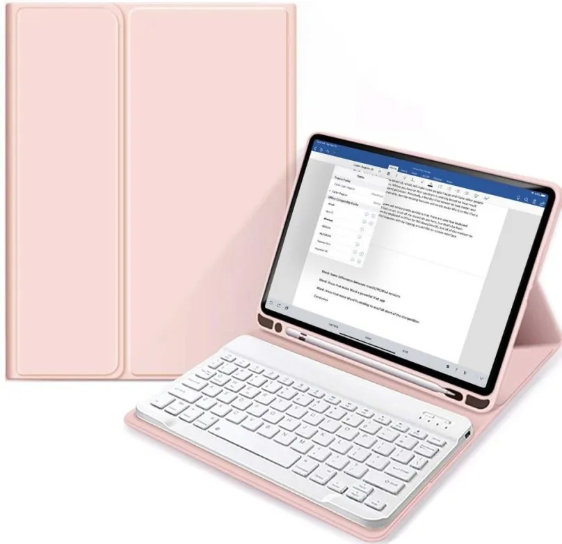 Púzdro na tablet Tech-Protect SC Pen púzdro s klávesnicou na iPad 10.2 2019 / 2020 / 2021, ružové