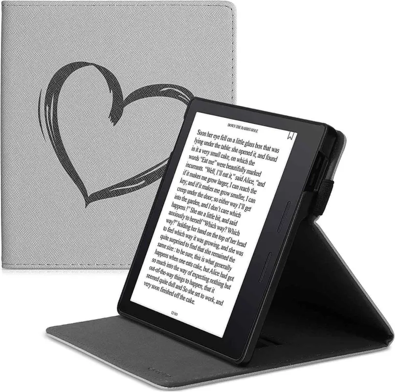 Púzdro na čítačku kníh KW Mobile - Brushed Heart - KW4941806 - Púzdro pre Amazon Kindle Oasis 2/3 - šedé