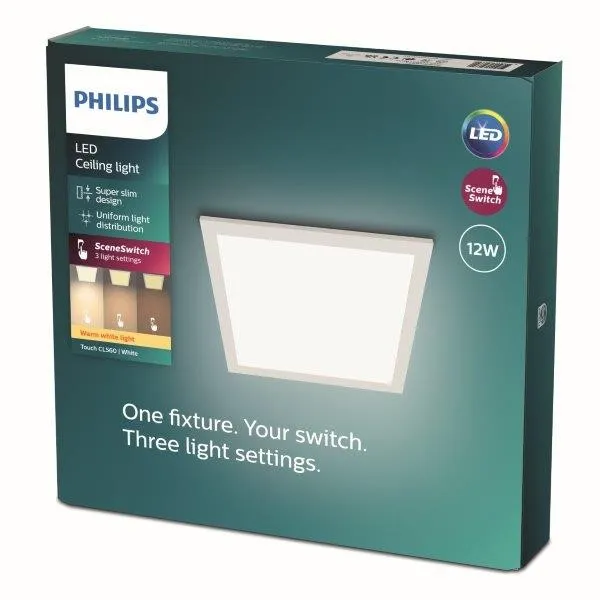 Philips 8719514326620 LED stropné panelové svietidlo Super Slim 1x12W | 1050lm | 2700K - EyeComfort, biela