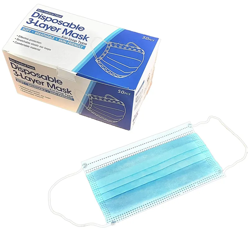 Hygienické rúška na ústa 3-vrstvové (non-medical) - balenie 50ks