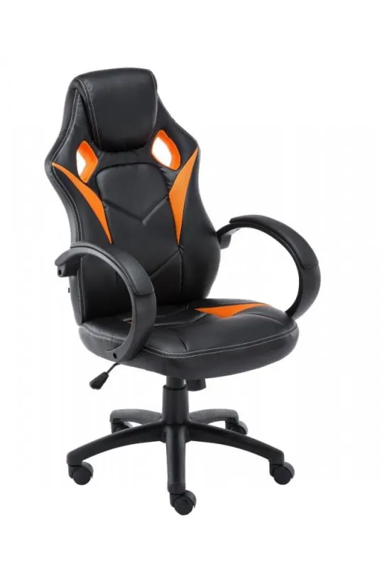 Kancelárska stolička BHM GERMANY Magnus, čierna / oranžová