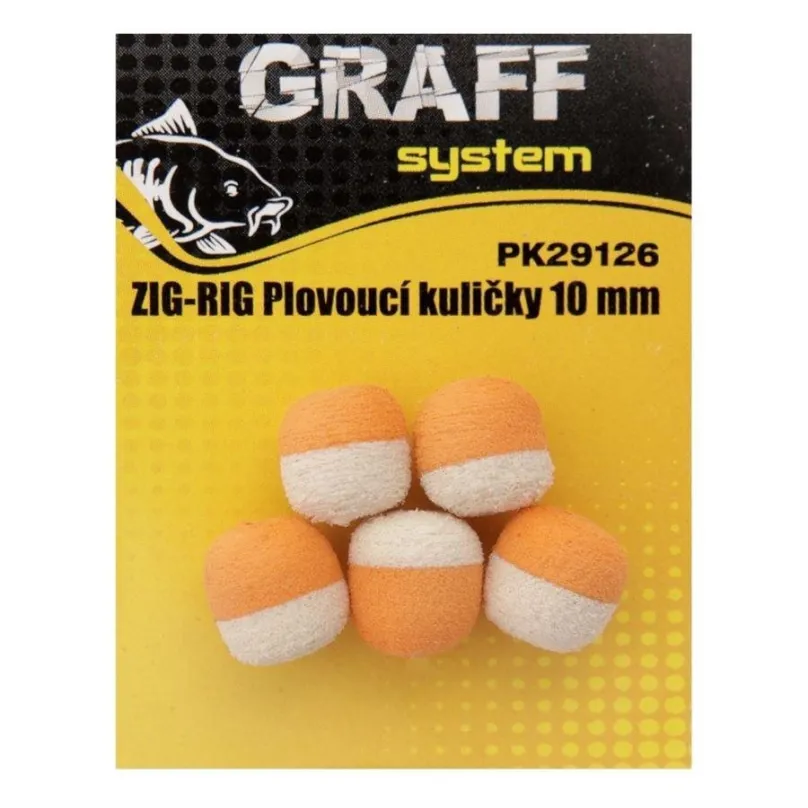 Graff Zig-Rig Plávajúce guličky 10mm Biela/Oranžová