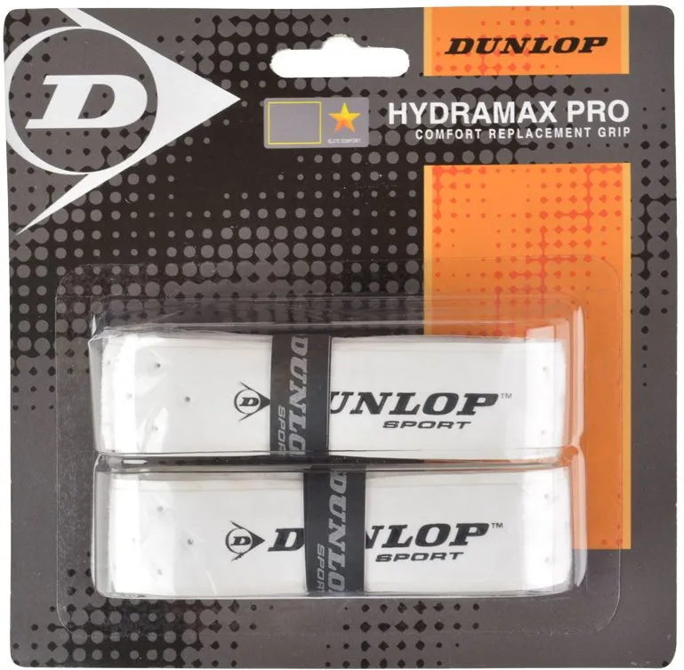 Omotávka na raketu Dunlop Grip Hydramax Pre PU – blister 2 ks biely