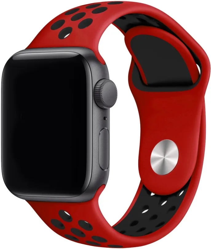 Remienok Eternico Sporty pre Apple Watch 42mm / 44mm / 45mm Pure Black and Red