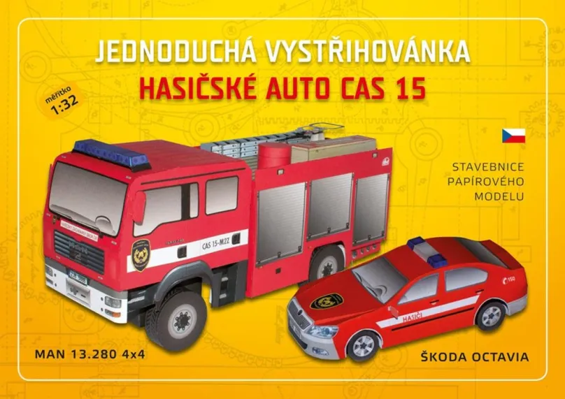 Maľovanky Jednoduchá vystrihovačka hasičské auto: CAS 15