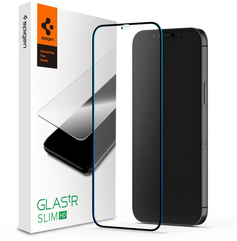 Ochranné sklo Spigen Glass FC Black HD 1 Pack iPhone 12 Pro Max, pre Apple iPhone 12 Pro M