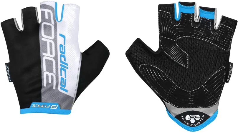 Cyklistické rukavice Force RADICAL, čierno-bielo-modré XL