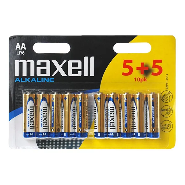 Batéria alkalická, AA, 1.5V, Maxell, blister, 10-pack