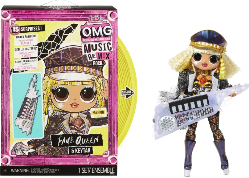 Bábika LOL Surprise! OMG ReMix Rock Veľká ségra - Fame Queen s klávesmi