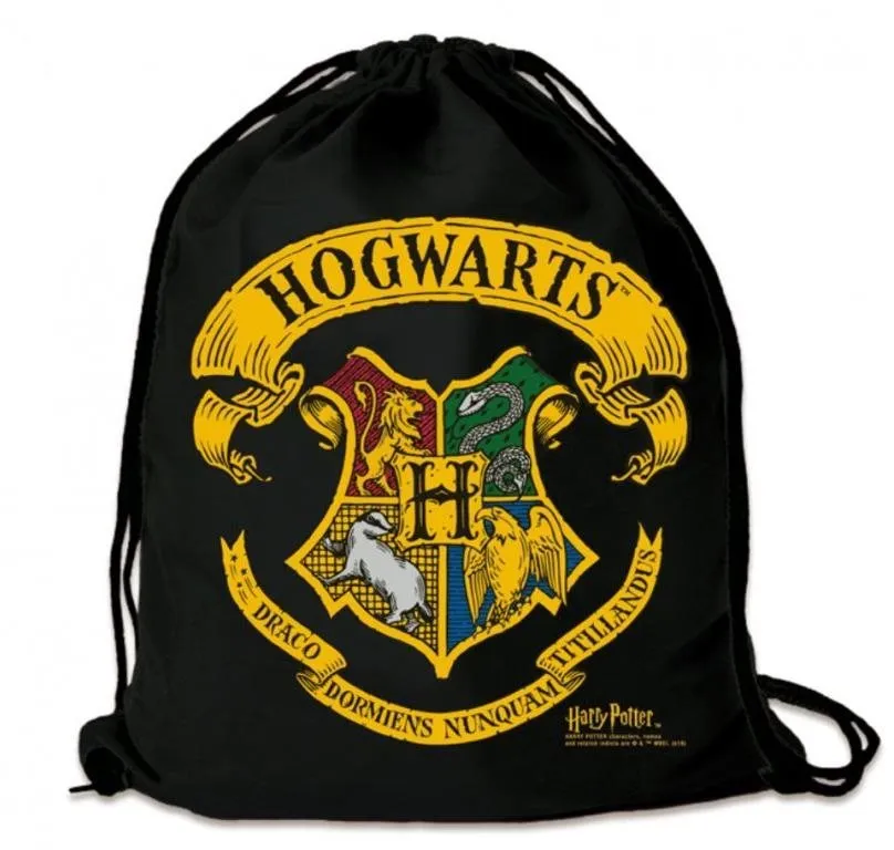 Vak na chrbát LOGOSHIRT Harry Potter: Rokfortský erb, čierny, 35 x 44 cm