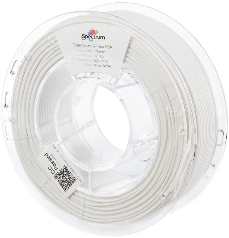 Spectrum 3D filament, S-Flex 90A, 1,75 mm, 250 g, 80261, polar white
