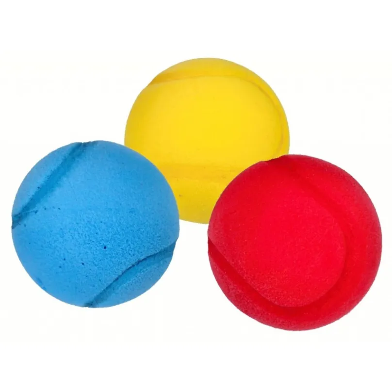 Loptičky na soft tenis 3ks modrý, žltý, červený, priemer 7cm