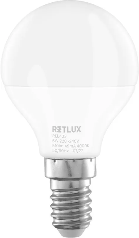 LED žiarovka RETLUX RLL 433 G45 E14 miniG 6W CW