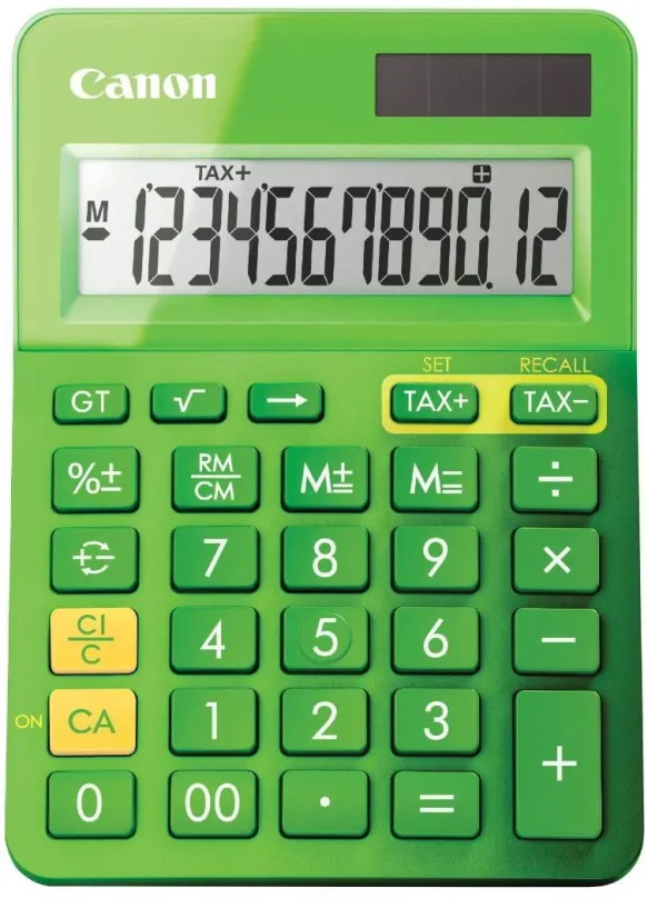 Kalkulačka CANON LS-123K zelená, stolné, batériové napájanie, 12miestny 1riadkový displej,