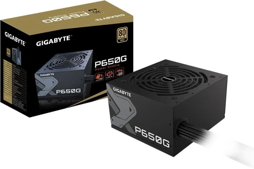 Počítačový zdroj GIGABYTE P650G, 650W, ATX, 80 PLUS Gold, účinnosť 90%, 4 ks PCIe (8-pin /