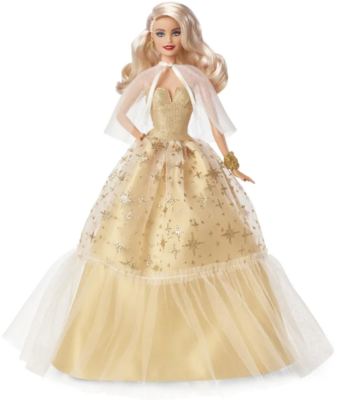 Bábika Barbie Vianočná bábika blondínka 2023