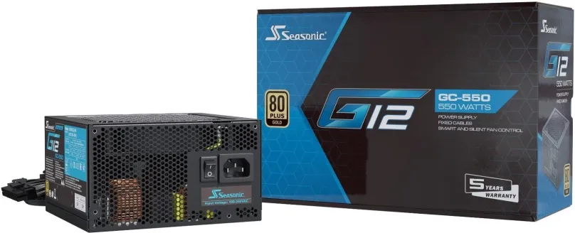 Počítačový zdroj Seasonic G12 GC-550 Gold, 550W, ATX, 80 PLUS Gold, účinnosť 87%, 2 ks PCI