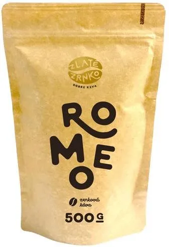 Káva Zlaté Zrnko Romeo, 500g, zrnková, zmes kávových odrôd, pôvod Zmes rôzneho pôvodu,